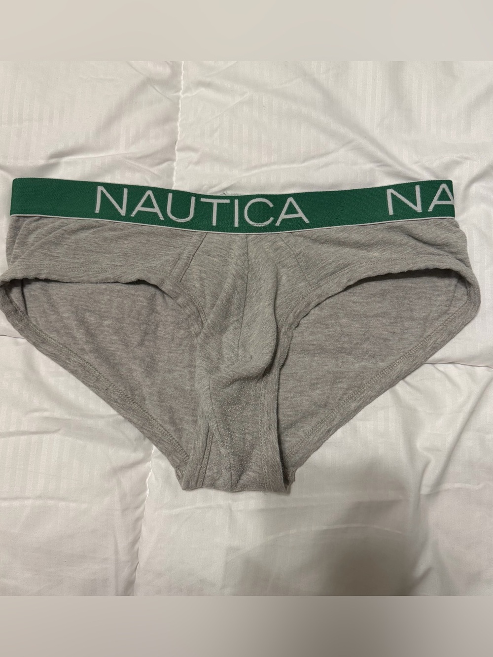 Nautica Grey Briefs with Green Branded Waistband